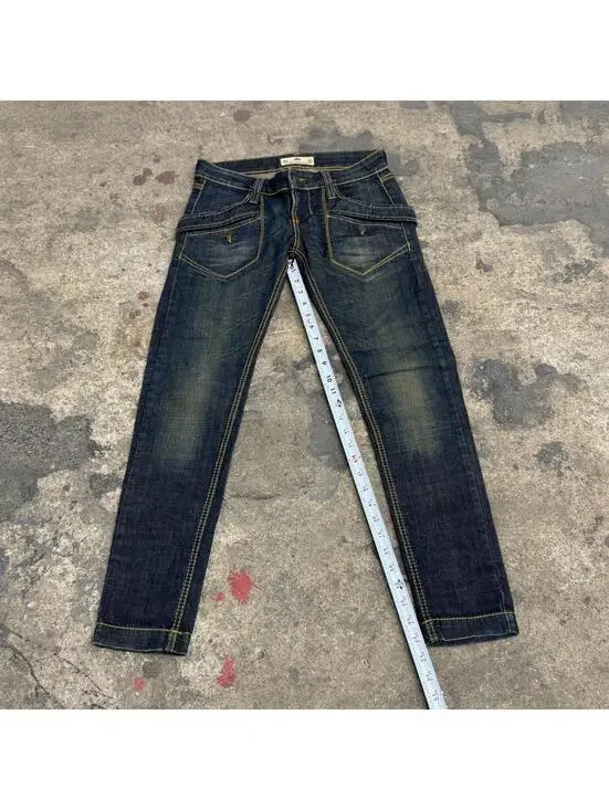 Vintage Fornarina Dark Wash Low Rise Y2K Cargo Pocket Skinny Jeans 26 - Picture 5 of 8